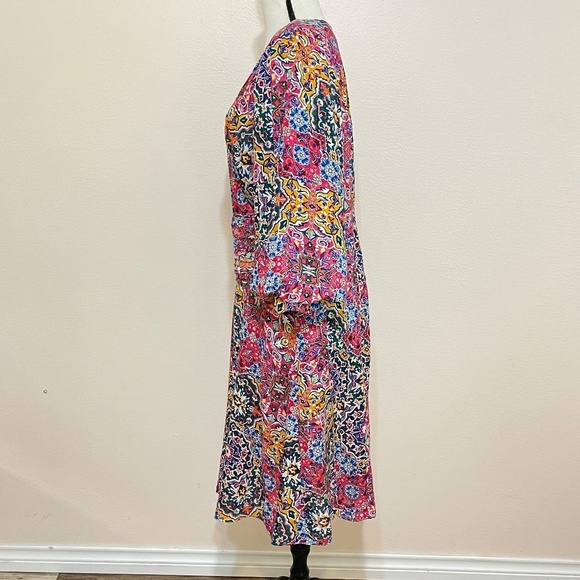 Calvin Klein Women's V-Neck Knee Length Dress with Puffed Sleeves Size 10 - Picture 6 of 16